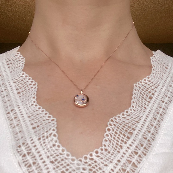 Moon and Star Necklace - Sterling Silver / Rose Gold Plated - Picture 5 of 5